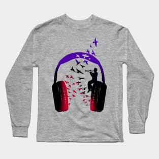 Headphone Music Trumpet Long Sleeve T-Shirt